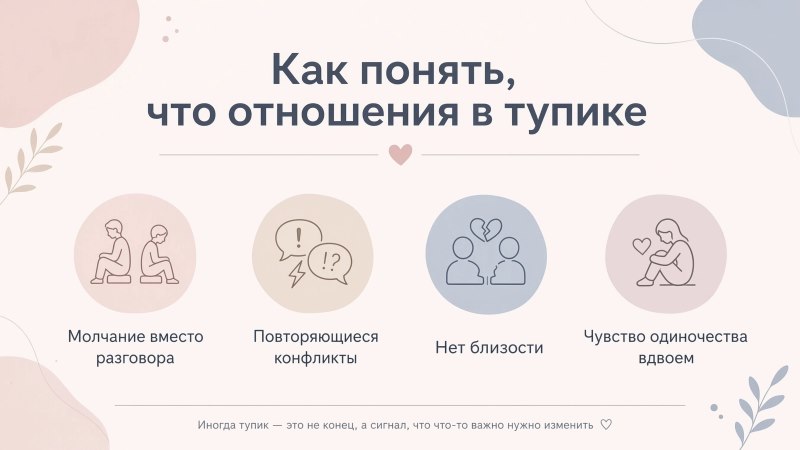 4 признака тупика в отношениях: молчание, конфликты, нет близости, одиночество