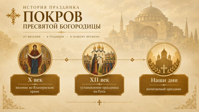 История праздника Покров Пресвятой Богородицы: X, XII век