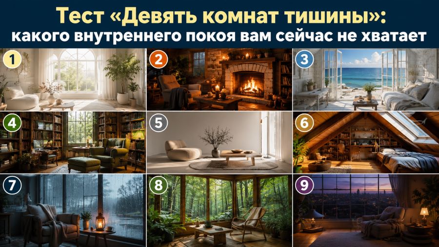 Тест «Девять комнат тишины»: какого внутреннего покоя вам сейчас не хватает
