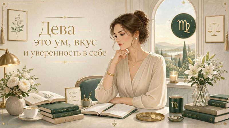 Дева: цитата про ум и вкус, элегантная девушка за рабочим столом