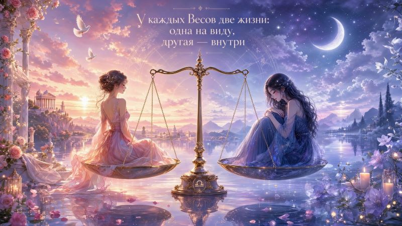 Весы: цитата про две жизни знака зодиака, девушки на чашах весов