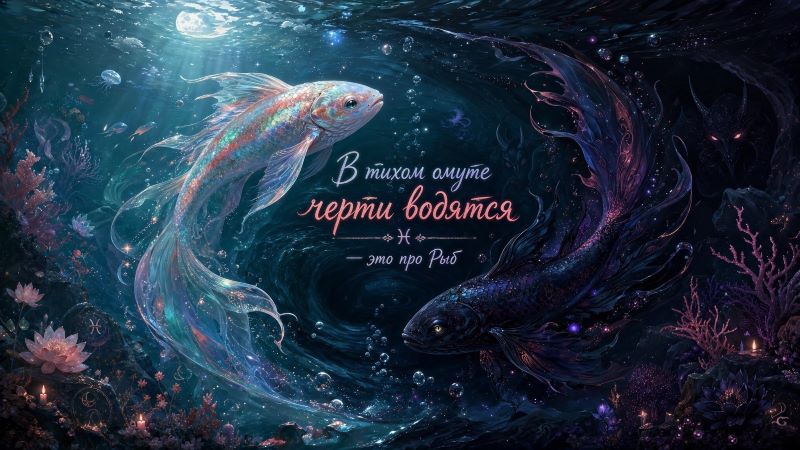 Рыбы: цитата про характер знака, светлая и темная рыбы в океане