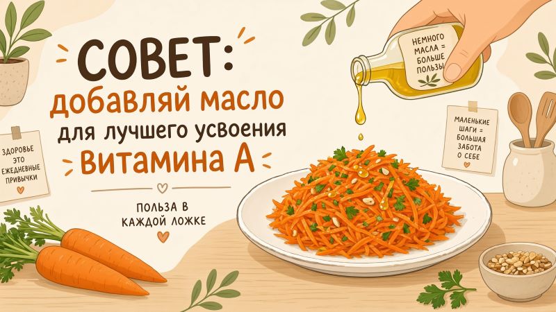 Совет: добавляйте масло в морковь для лучшего усвоения витамина А
