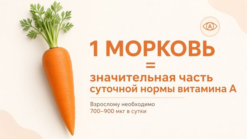 Одна морковь закрывает значительную часть суточной нормы витамина А