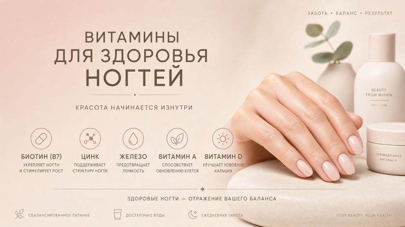 Витамины для здоровья ногтей: биотип, цинк, железо