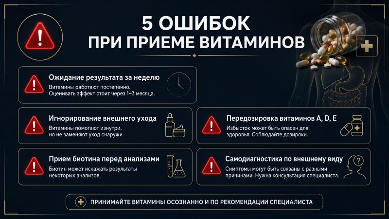 5 ошибок при приеме витаминов для здоровья ногтей