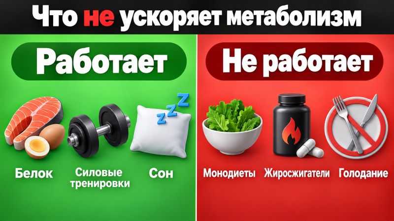 Что ускоряет и не ускоряет метаболизм: белок, тренировки, сон против голодания