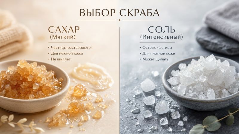 Сахарный или солевой скраб: сравнение и выбор