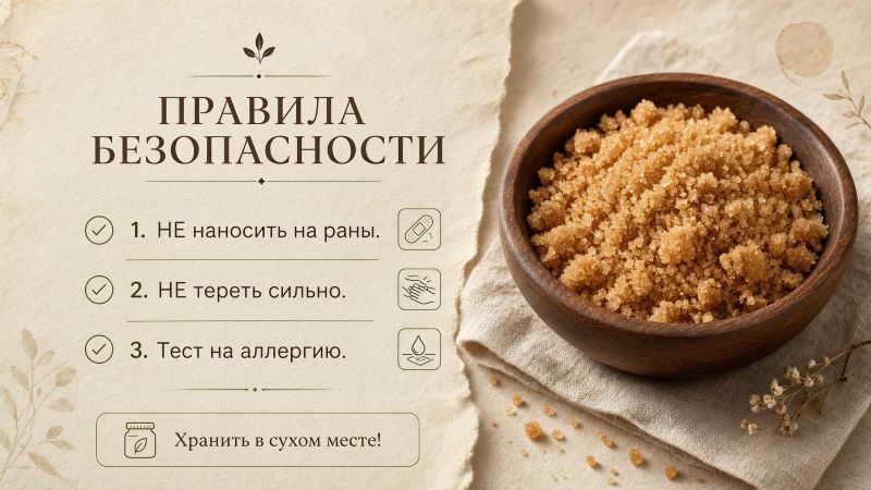 Правила безопасности при использовании сахарного скраба