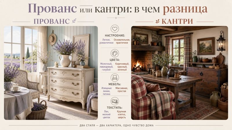 Прованс или кантри: сравнение интерьеров и главные отличия
