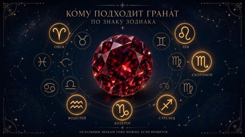 Гранат камень: кому подходит по знаку зодиака — инфографика