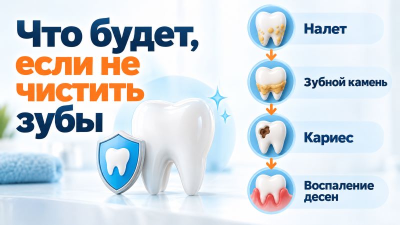 Последствия отказа от чистки зубов: налет, камень, кариес