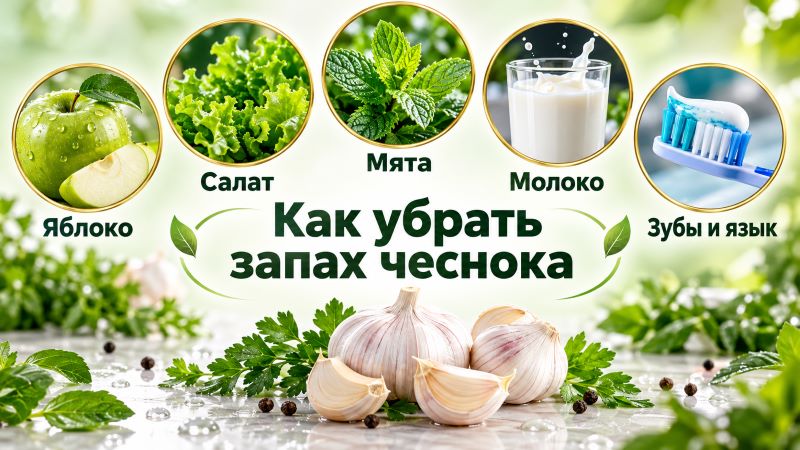 Инфографика: способы убрать запах чеснока