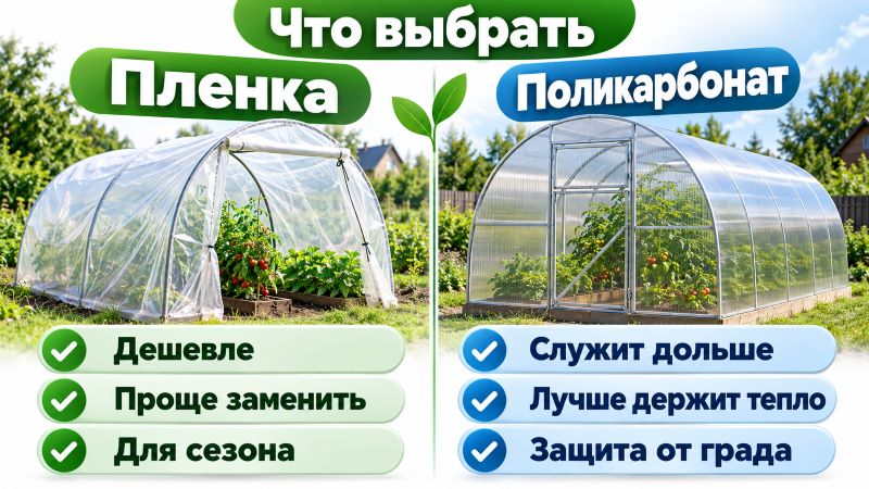 Пленка или поликарбонат: сравнение покрытий для теплицы