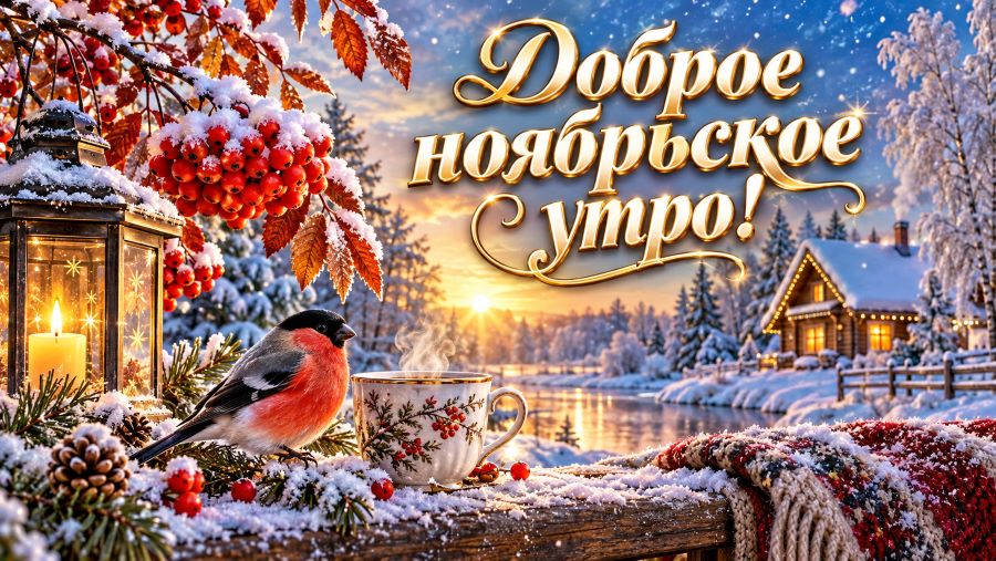 Красивые новые открытки с добрым ноябрьским утром!