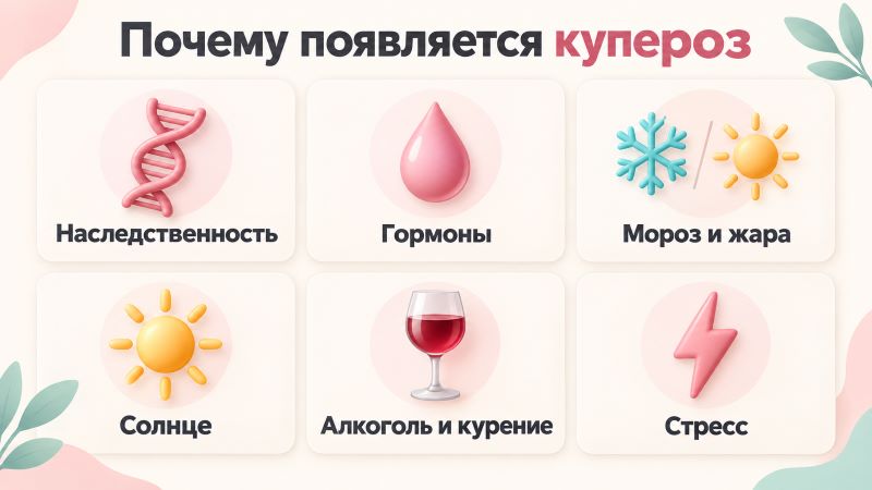 Причины купероза на лице: наследственность, солнце, стресс