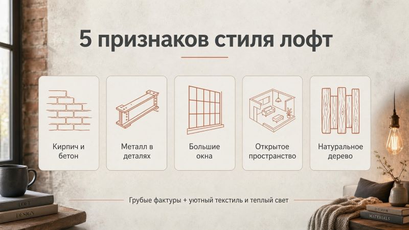 5 признаков стиля лофт: кирпич, металл, окна, дерево