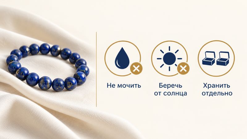 Уход за лазуритом: браслет, правила хранения и носки