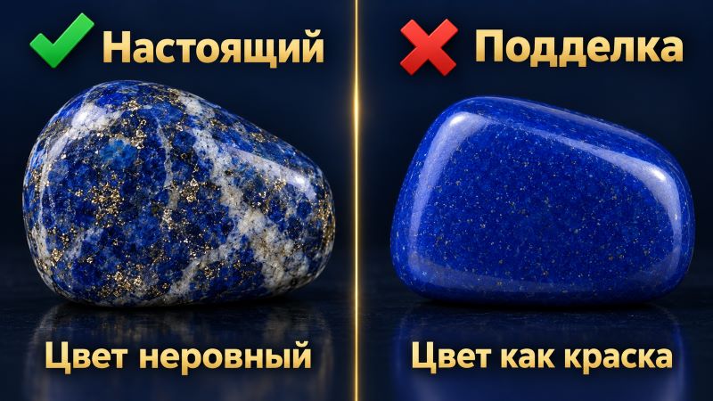 Как отличить настоящий лазурит от подделки: сравнение