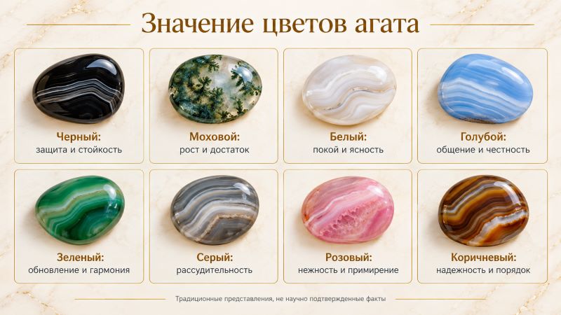 Значение цветов агата: магические свойства камней