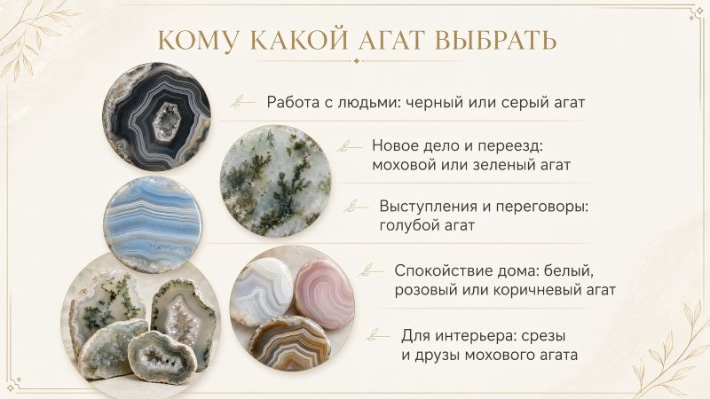 Кому какой агат выбрать: подбор камня по цели