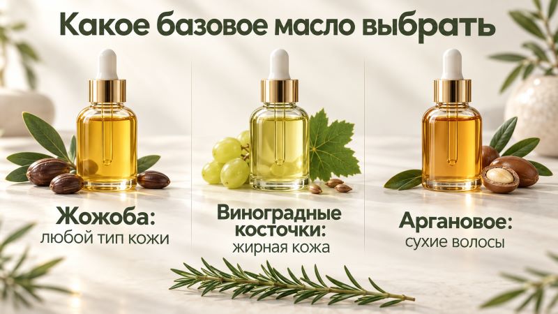 Базовые масла для розмарина: жожоба, виноград, аргана