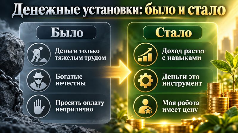 Денежные установки: было и стало — замена негативных убеждений