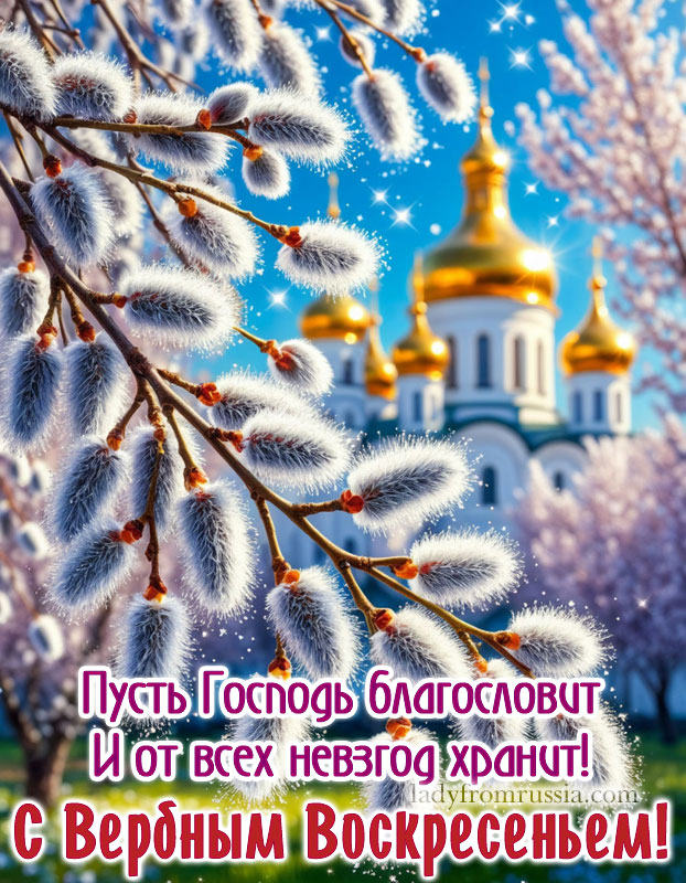 Воскресенье вербное картинка с поздравлениями красивая скачать, открытка с пожеланием пусть господь благословит и от всех невзгод хранит