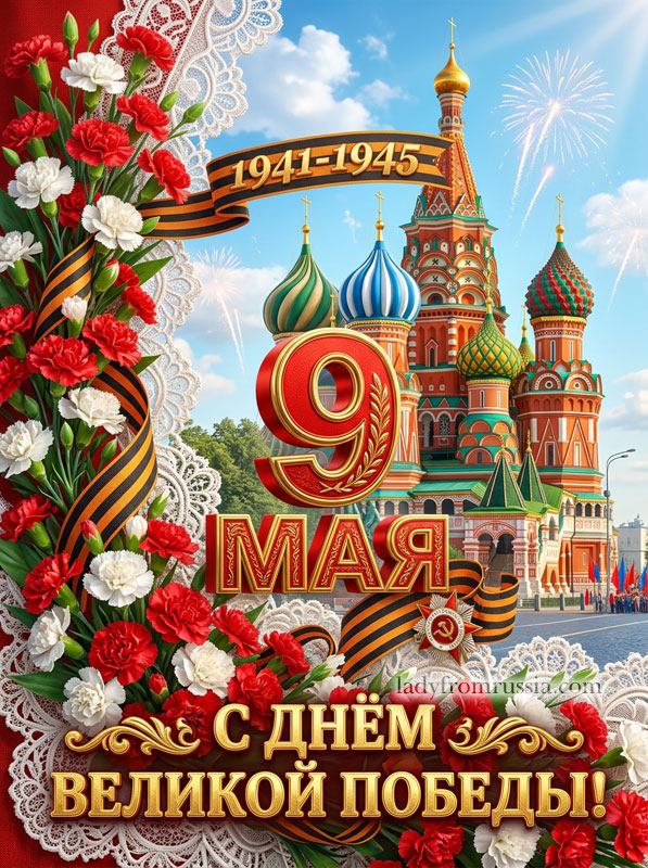 С Днем Победы 9 картинка красивая, с кремлем, с великой победой