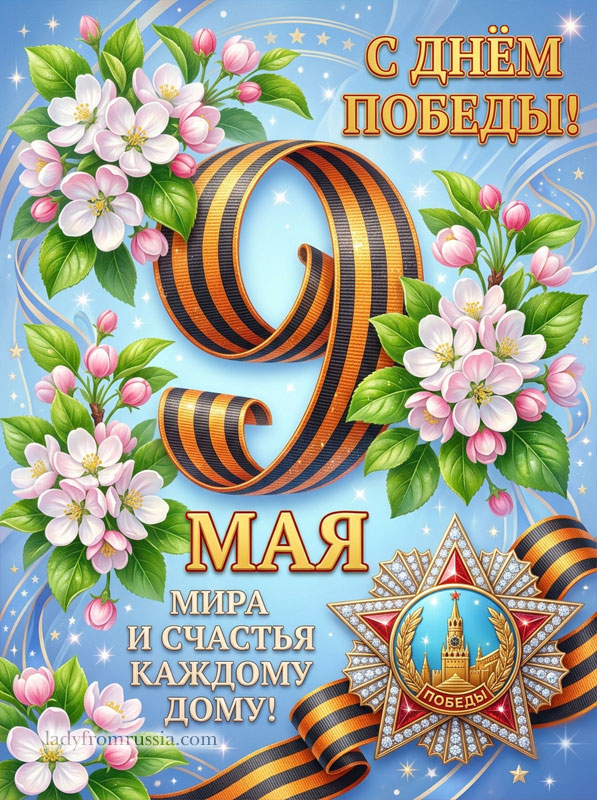 Поздравления с днем 9 мая открытка, картинка с пожеланием мира и счастья каждому дому