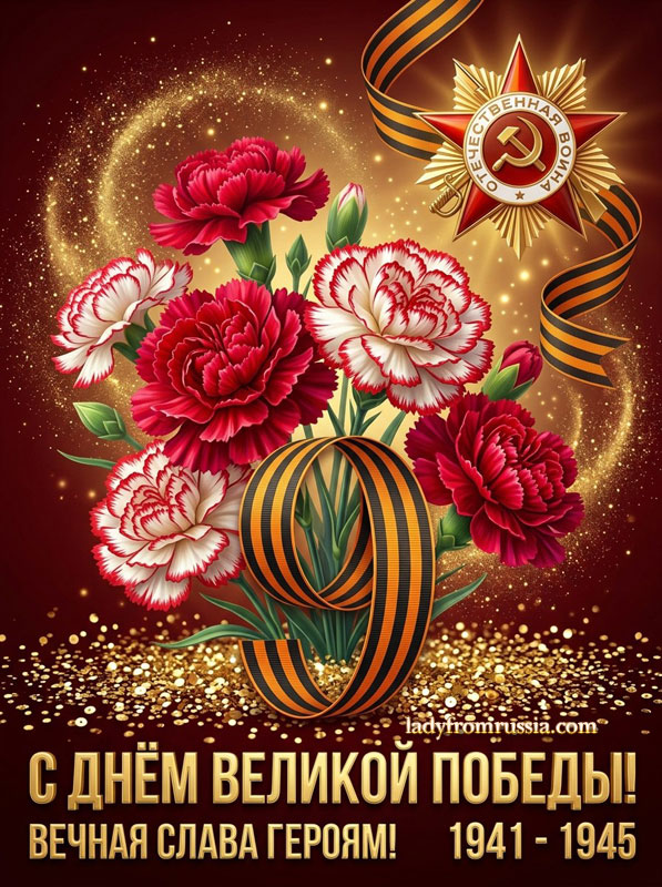 Поздравления с Днем Победы 9 мая открытка, картинка с поздравлением: С Днем великой Победы! Вечная слава героям